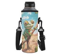 Dolyues Lizard Sac à bouteille d'eau multi-sport pour garçons, transport en polyester durable avec sangle réglable, housse légère pour bouteille d'eau 1 l