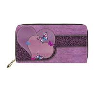 Dolyues Long portefeuille imperméable en cuir synthétique pour femme avec fermeture éclair pour cartes de crédit et argent liquide avec poche pour pièces de monnaie, papillon, Classique