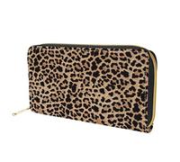 Dolyues Long portefeuille pour femme avec fermeture éclair pour cartes de crédit et argent liquide avec poche pour pièces de monnaie, Imprimé léopard, Classique