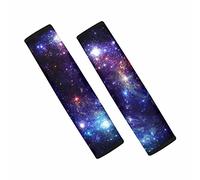 Dolyues Lot de 2 housses de ceinture de sécurité avec coussinets de bandoulière réglables, violet foncé, motif galaxie, coussin de ceinture de sécurité doux et confortable pour adultes, femmes et