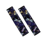 Dolyues Lot de 2 housses de ceinture de sécurité pour femme - Motif libellule multicolore - Doux et confortable - Pour le cou et les épaules