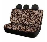 Dolyues Lot de 2 housses de siège arrière de voiture avec imprimé léopard pour banquette arrière - Accessoires pour voiture/SUV - Pour homme et femme - Utilisation en toutes saisons - Marron