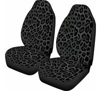 Dolyues Lot de 2 housses de siège pour voiture - Motif léopard noir - Universelles - Pour toutes les saisons - Antidérapantes - Pour homme et femme