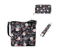 Dolyues Lot de 3 sacs fourre-tout en cuir avec porte-clés pour femme, Noël.