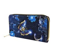 Dolyues Magnifique portefeuille long en cuir PU avec impression papillon 3D en métal pour femmes, pochette mode, porte-cartes de crédit, organisateurs d'argent