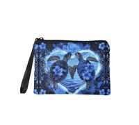 Dolyues Porte-monnaie à fermeture éclair pour femme - Petit sac à cosmétiques - Pochette portefeuille avec dragonne, Tortue, Moderne