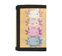 Dolyues Porte-monnaie à trois volets pour enfants - Personnalisable - Pour la rentrée scolaire, Axolotl