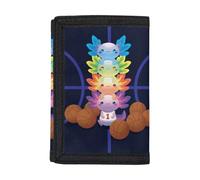 Dolyues Porte-monnaie à trois volets pour enfants - Personnalisable - Pour la rentrée scolaire, Basketball Axolotl