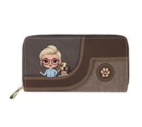 Dolyues Portefeuille long en cuir PU imperméable pour femmes avec fermeture éclair pour cartes de crédit et espèces avec poche à pièces, Classique