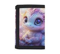 Dolyues Portefeuille pour enfants | Polyester 600D à trois volets | Cadeau personnalisable pour garçons et filles, Joli bébé dragon
