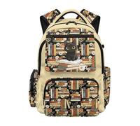 Dolyues Sac à dos à fleurs pour filles de 8 à 10 ans - Sac à dos d'école mignon pour enfants de 3e année - Grande capacité, Livre pour chat, Sac à dos daypack
