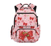 Dolyues Sac à dos à fleurs pour filles de 8 à 10 ans - Sac à dos d'école mignon pour enfants de 3e année - Grande capacité, Nœud rose, Sac à dos daypack