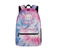 Dolyues Sac à dos Axolotl Tie Dye pour fille de 6 à 8 ans - Joli sac à dos pour la rentrée scolaire - Ergonomique - Troisième année, Axolotl Tie Dye, Sac à dos daypack