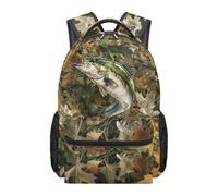 Dolyues Sac à dos camouflage pour garçons de 4e année de 8 à 12 ans, sacs à livres patriotiques pour enfants élémentaires, chasse, camping, Camouflage de chasse au poisson, Sac à dos daypack