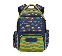 Dolyues Sac à dos de voiture pour garçons de 10 à 12 ans - Léger - Imprimé à rayures - Pour enfants de 4e année, Bande de voiture, Sac à dos daypack