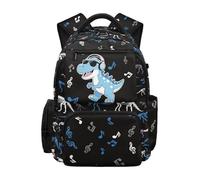 Dolyues Sac à dos de voiture pour garçons de 10 à 12 ans - Léger - Imprimé à rayures - Pour enfants de 4e année, Musique dinosaure, Sac à dos daypack