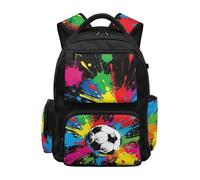 Dolyues Sac à dos de voiture pour garçons de 10 à 12 ans - Léger - Imprimé à rayures - Pour enfants de 4e année, Football coloré, Sac à dos daypack