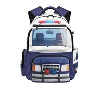 Dolyues Sac à dos de voiture pour garçons de 10 à 12 ans - Léger - Imprimé à rayures - Pour enfants de 4e année, Voiture de police., Sac à dos daypack