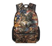 Dolyues Sac à dos élémentaire pour garçons, sac à dos pour enfants de 8 à 10 ans, sac à dos de voyage léger de troisième année, Camouflage loup, Sac à dos daypack
