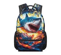 Dolyues Sac à dos élémentaire pour garçons, sac à dos pour enfants de 8 à 10 ans, sac à dos de voyage léger de troisième année, Motif requin., Sac à dos daypack