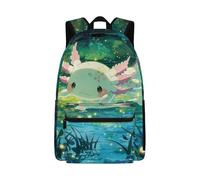 Dolyues Sac à dos Kawaii pour fille de 43,2 cm, sac à dos de troisième année pour la rentrée scolaire, sac à livres ergonomique axolotl pour enfants élémentaires, Axolotl Rose Vert, Sac à dos daypack