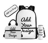 Dolyues Sac à dos pour filles 4-6 6-8 8-12 12-14 sacs d'école légers pour école préscolaire 4 en 1, Ajoutez votre design