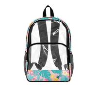 Dolyues Sac à dos transparent robuste pour filles, événements de stade, sacs à dos transparents pour la rentrée scolaire, Fleur de feuille de palmier, Sac à dos daypack