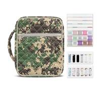 Dolyues Sac de bible avec fournitures d'étude matelassé vert forêt camouflage pour femme 15,2 x 22,9 cm, support de bible résistant aux rayures, convient pour les prières standard de la Bible