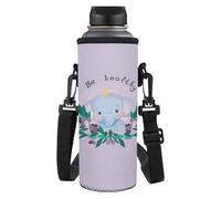 Dolyues Sac pour bouteille d'eau avec bandoulière - Grande capacité - Housse pour bouteille d'eau, éléphant