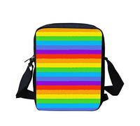 Dolyues Sacs à bandoulière pour adultes et adolescents, sacs à bandoulière avec poche zippée pour pièces de monnaie, argent, Motif LGBT arc-en-ciel