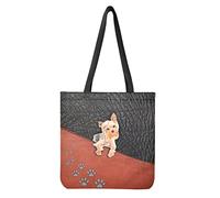 Dolyues Sacs fourre-tout en toile pour femme avec poche, sacs d'épicerie réutilisables de grande capacité, Large