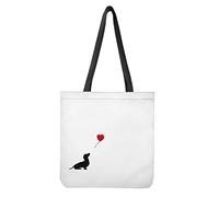 Dolyues Sacs fourre-tout en toile pour femmes avec poche sacs d'épicerie réutilisables de grande capacité, Imprimé Teckel, Large
