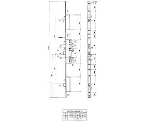 DOM-METALUX SDC10007 Serrure 3 Points 92MTX METALUX pêne basculant 1/2 Tour U7/41 mm-sans gâche-F1U7410200