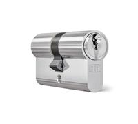 DOM rs Sirius double cylindre 50/50 | Cylindre de fermeture avec protection contre la copie, le crochetage, le perçage, l’arrachement | Fonction d’urgence et de danger | Carte de sécurité & 5 clés