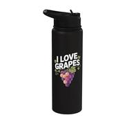 Domaine viticole I Love Grapes Grape Lover Fruit Vineyard Stainless Steel Insulated Water Bottle