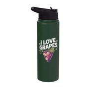 Domaine viticole I Love Grapes Grape Lover Fruit Vineyard Stainless Steel Insulated Water Bottle