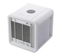 DOMAIR COOL CUBE - Mini Rafraîchisseur d’Air Portable de Bureau - 750 ml - 5 W - 3 Vitesses - LED Ambiance - Ultra-Compact - USB & Secteur - Blanc