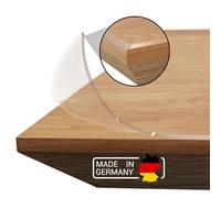 Domar Film de protection de table transparent de 2 mm sur mesure, fabriqué en Allemagne, Nappe transparente avec bord biseauté I Protection de table transparente fiable pour une protection optimale