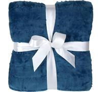 Domarex couverture en micropolaire - 150x200 cm - chaud et doux - idéal pour les soirées d'hiver fêtes - facile d'entretien - Bleu
