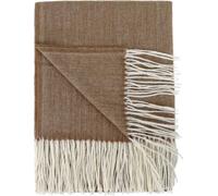 DOMAREX Luxe Schenillowe Plaid Ricky 130x170 cm - Couverture chaude tressée avec franges, polyester 300g/m², élégante - marron