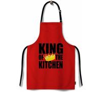 Domarex Tablier de barbecue pour homme, tablier de serveur, indispensable pour les amateurs de cuisine - Parfait pour tout professionnel du barbecue - Rouge