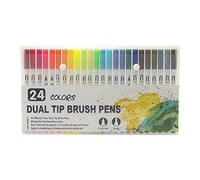 Domary 24 Couleurs Ensemble de Marqueurs de Stylos Pinceau à Double