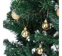Domary 24 Pièces 6 Couleurs Boules D'ornement Suspendues pour Arbre de Noël, avec Trois Finitions de Paillettes Brillantes Mates pour Les Décorations Maison Fête Mariage (Or)