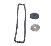 Domary 420 Ensemble de Chaînes 19T Pignon Avant 20T Pignon Arrière Kit de Remplacement en Acier pour VTT Moto Légère Bricolage Modification Huile Durable Longue Durée Service Li