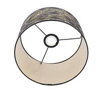 Domary Abat-Jour Creux découpé avec Doublure Jaune Translucide, pour Pied de Lampe E27 E14, Motif D'ombre de Feuille Moulée, 10 Pouces Diamètre