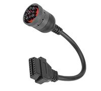 Domary Adaptateur D'Interface de Diagnostic de Camion, Matériau PVC, Excellente Performance, Norme J1939, Longueur 30,5 Cm, Largeur 4,2 Cm, Couleur Noire, Poids 128 G avec Interface