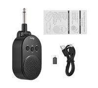 Domary Ampli Guitare 5 W, Haut-Parleur Portable pour Guitare électrique, Basse et Instruments à Vent, Son Haute fidélité, Batterie Rechargeable, Rotatif, Prêt à l'emploi, Noir, 14