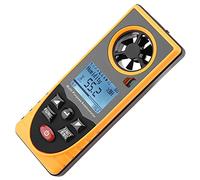 Domary Anémomètre Numérique, Compteur de Vitesse du Vent à écran LCD avec Mesure de la Température et L'altitude la Pression Barométrique pour Un Usage Domestique Professionnel