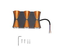 Domary Applique Murale LED Moderne Minimaliste à 6 Têtes de Lampe, éclairage Mural Blanc Chaud pour Salon, Salle de Bain, Terrasse Extérieure, Aluminium 140 X 80 X 45 Mm (Lumière Chaude 6 W.)