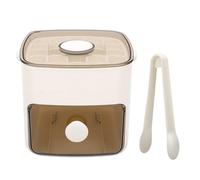 Domary Bac à Glaçons à 48 Grilles avec Couvercle et Pince, Boîte de Stockage de Glace Portable Pression Facile pour Congélateur Camping Pique-Nique (Blanche)